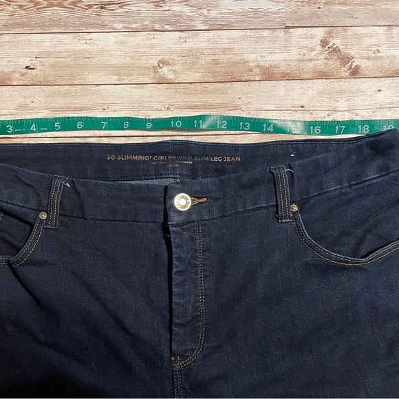 Chico's So Slimming Girlfriend Slim Leg Jeans - Dark Blue 3R - Picture 2 of 7